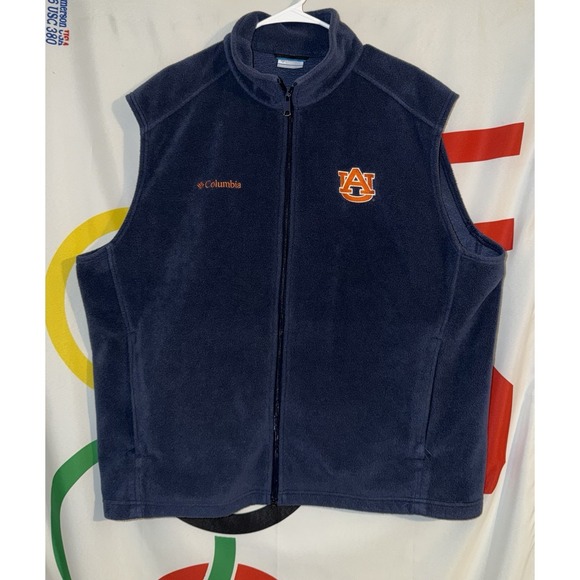 Columbia Other - Columbia Auburn Tigers Fleece Vest Mens XL Full Zip Football